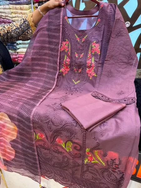 Pakistani Inspired Solid Embroidery Dress